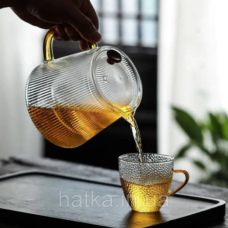 Чайник заварювальний скляний Olens "Чарлі" 950 мл скляне сито для дому та ресторану Київ - фото 7