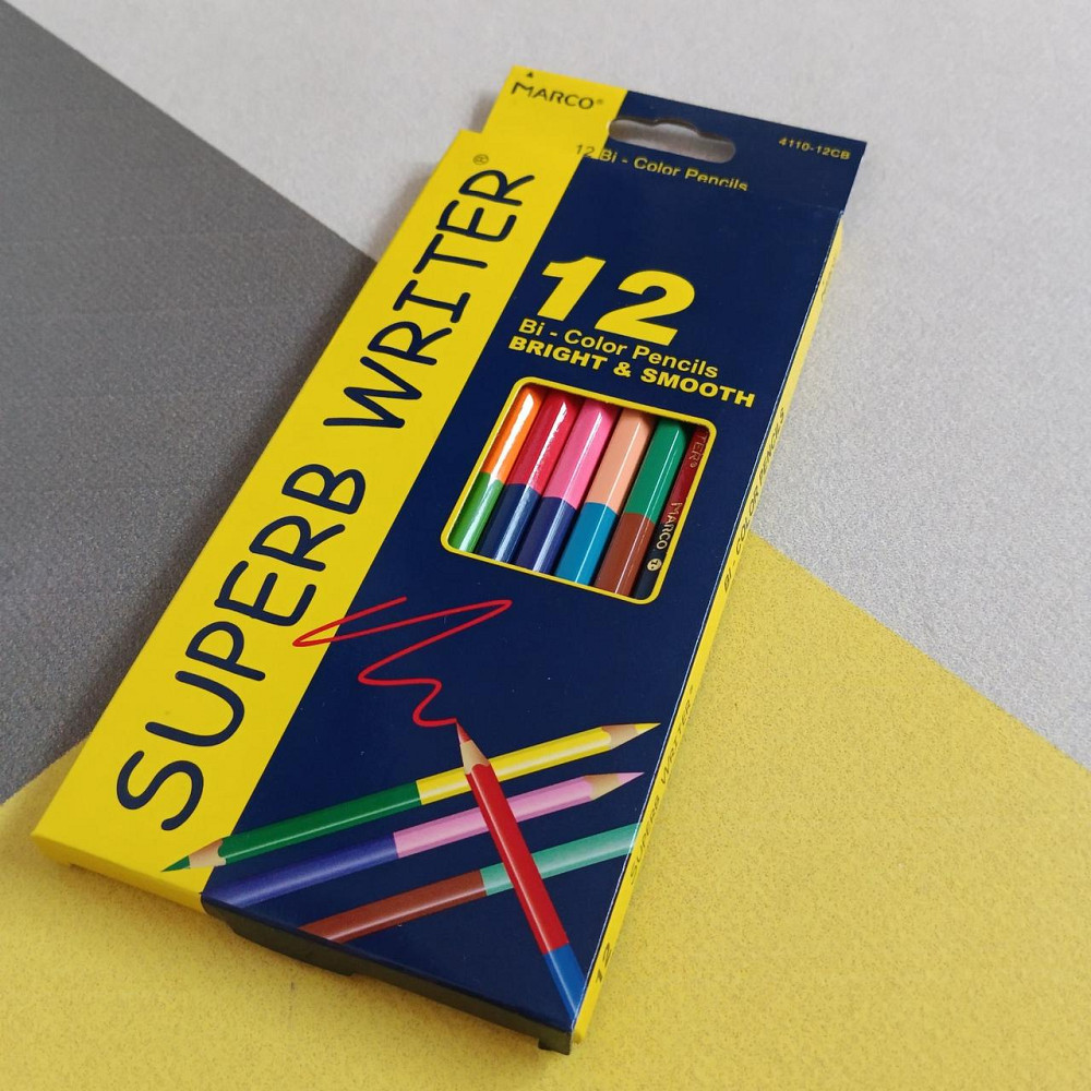 Кольорові двосторонні олівці, 12 шт. - 24 кольори, Marco Superb Київ - фото 2