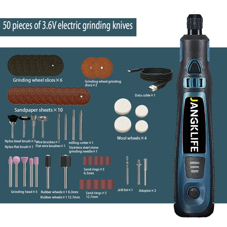 Гравірувальна ручка акумуляторна JangKlife TY-CM01 з набором насадок Вінниця - фото 9