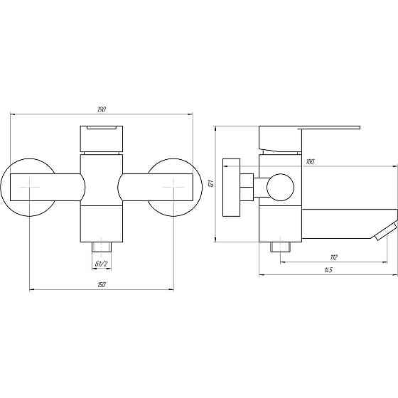 Смеситель для ванны Globus Lux RING SR-102N (000020877) Киев
