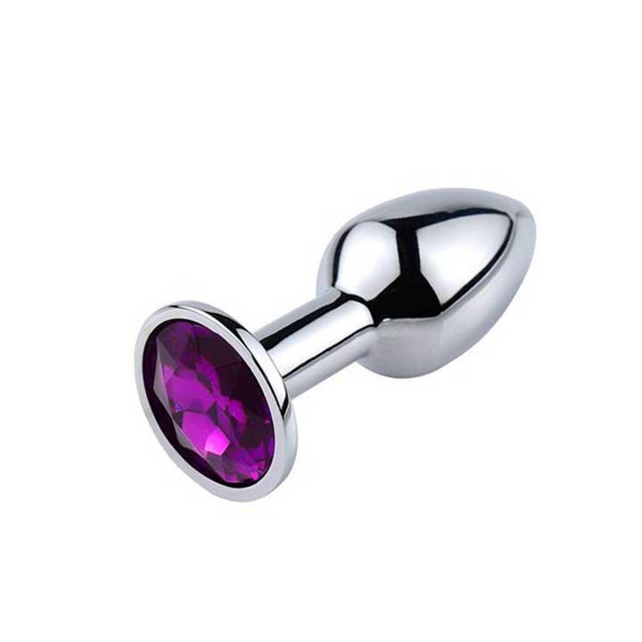 Сталева анальна пробка із кристалом XS - 1,9*5,3 (см) – Анальні іграшки Вінниця - фото 1