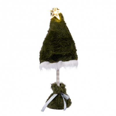 Новогодняя фигурка Novogod`ko Елка зеленая, меховая, 37см, LED (974630) Винница - изображение 1