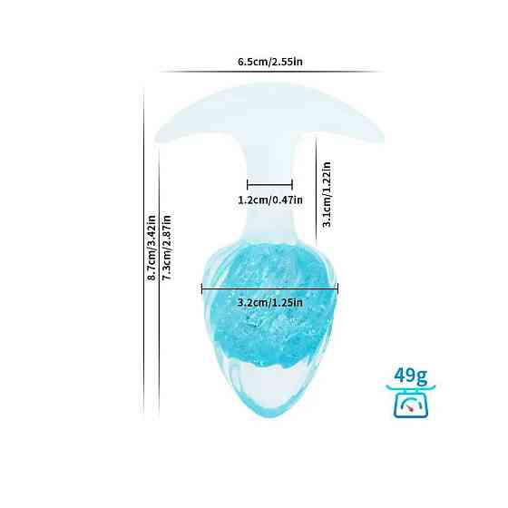 Анальная пробка Liebe Seele Icecream-shaped Crystal Anal Plug - Blue Small Sex Aura Киев