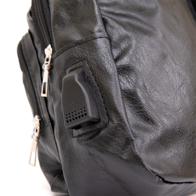 Сумка Vintage Кросс боди с эмблемой из кожзама Черная (20568) Винница - изображение 3