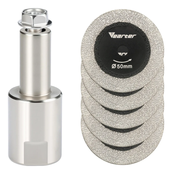 Алмазний диск для різання скла та плитки 50 мм з перехідником M14, набір 5 дисків + 1 тримач (412303673) Київ - фото 1