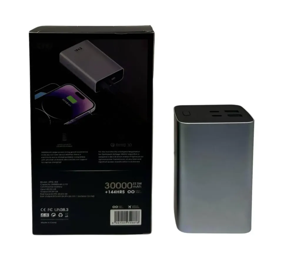 Зовнішній акумулятор (power bank) 30000мАг 22,5Вт KP KPG-312 Одеса - фото 7