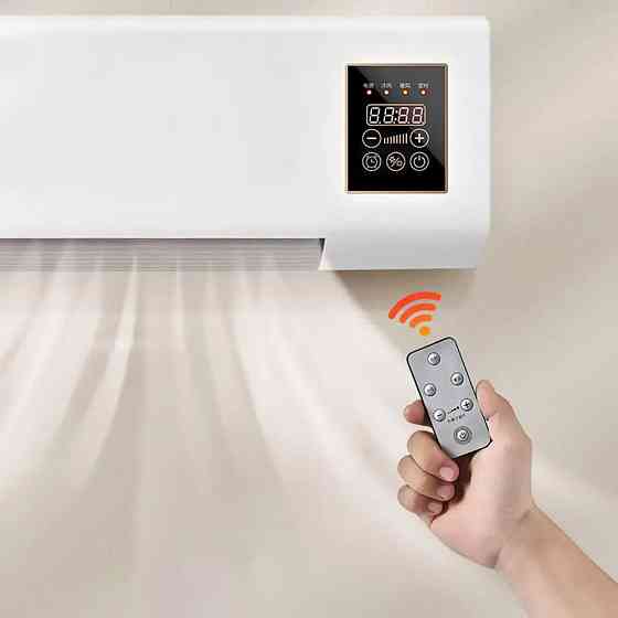 Настінний тепловентилятор з пультом, 1500 Вт, 3 режими / Настінний вентилятор / Тепловентилятор дуйка на стіну Київ