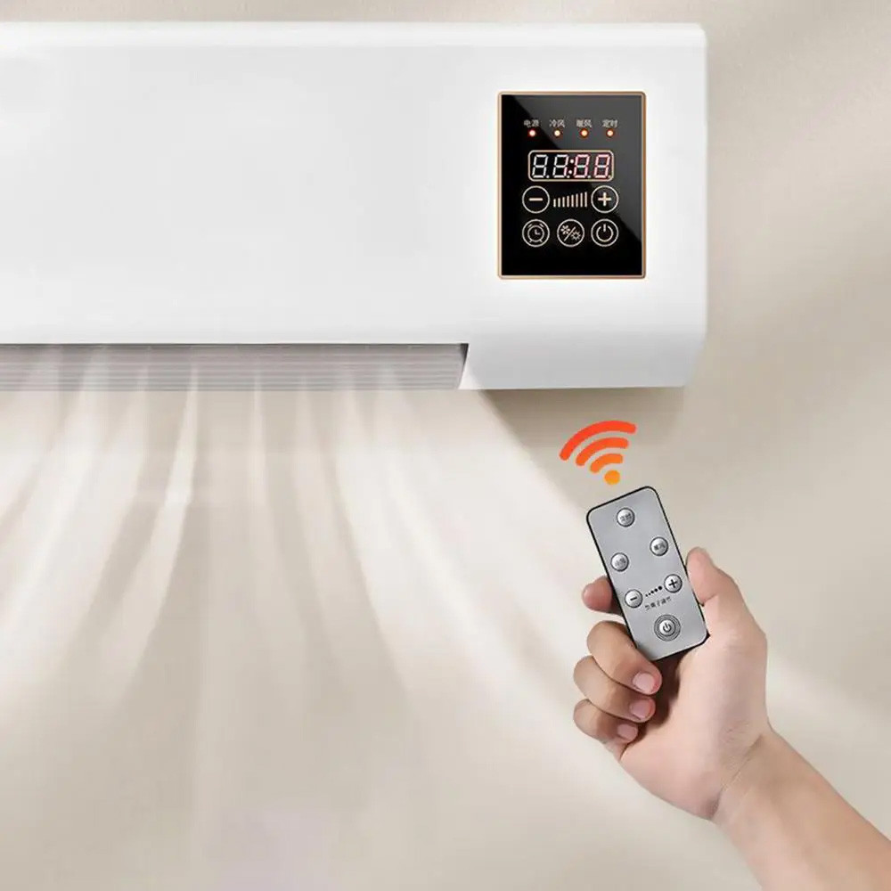 Настінний тепловентилятор з пультом, 1500 Вт, 3 режими / Настінний вентилятор / Тепловентилятор дуйка на стіну Київ - фото 5