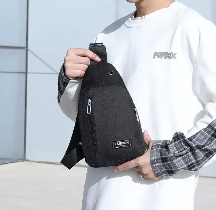 Сумка тактическая через плечо черная - размер сумки 33*17*6см, 2 кармана Мужская сумка, женская сумка, Унисекс Киев - изображение 1