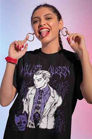 Футболка аниме Кира Йосхикаге Джоджо С оверсайз (S/M/L) Черний AnimeJ0056 Днепр