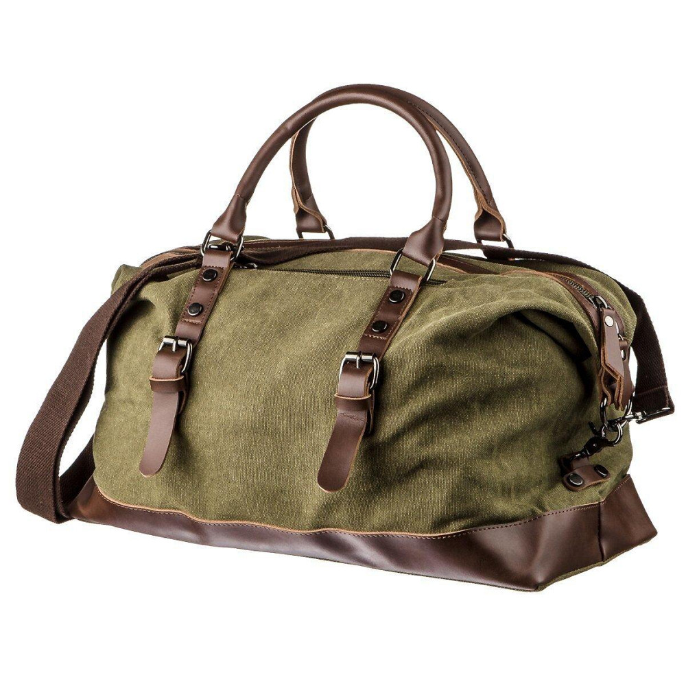 Дорожня сумка текстильна Vintage 20171 Зелена Київ - фото 2