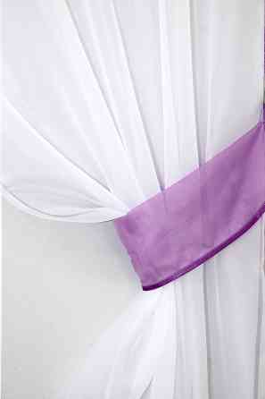 Кухонный комплект VR-Textil № 00к шторки с ламбрекеном белый с сиреневым 200х170 см (59-778) Киев