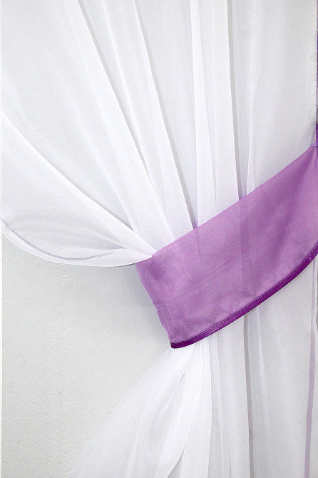 Кухонный комплект VR-Textil № 00к шторки с ламбрекеном белый с сиреневым 200х170 см (59-778) Киев - изображение 3