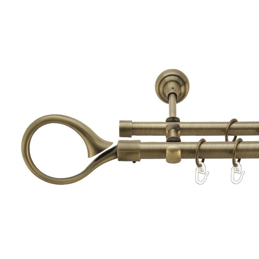 Карниз Orvit Скіпта металевий дворядний відкритий гладка труба кільце металеве Антик 19\16 мм 300 см (4003868) Львов - изображение 1