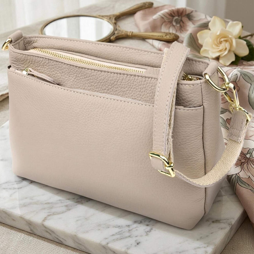 Жіноча сумка з натуральної шкіри з жорсткою основою Vintage 22985 Сірий Київ - фото 11