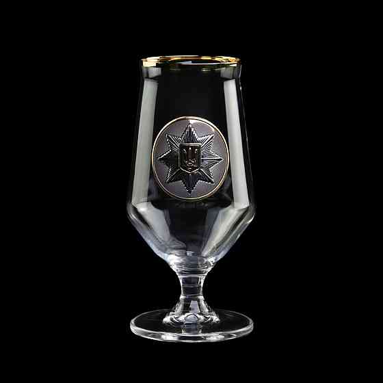 Набір для пива "ПОЛІЦІЯ" (МВС)  2 келиха, кришталь, золото Рівне