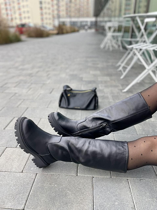 Чоботи жіночі ARLEN чорні натуральна шкіра зима высота 35см обхват 37-38см (4865) Коломыя - изображение 5