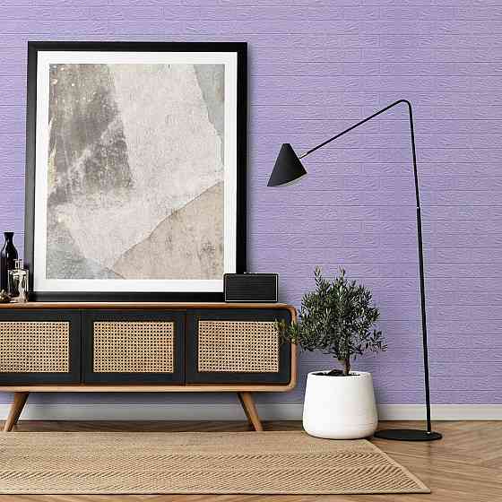 Самоклеющаяся 3D панель 3080х700х3мм Светло-фиолетовый кирпич SW-00001758 Днепр