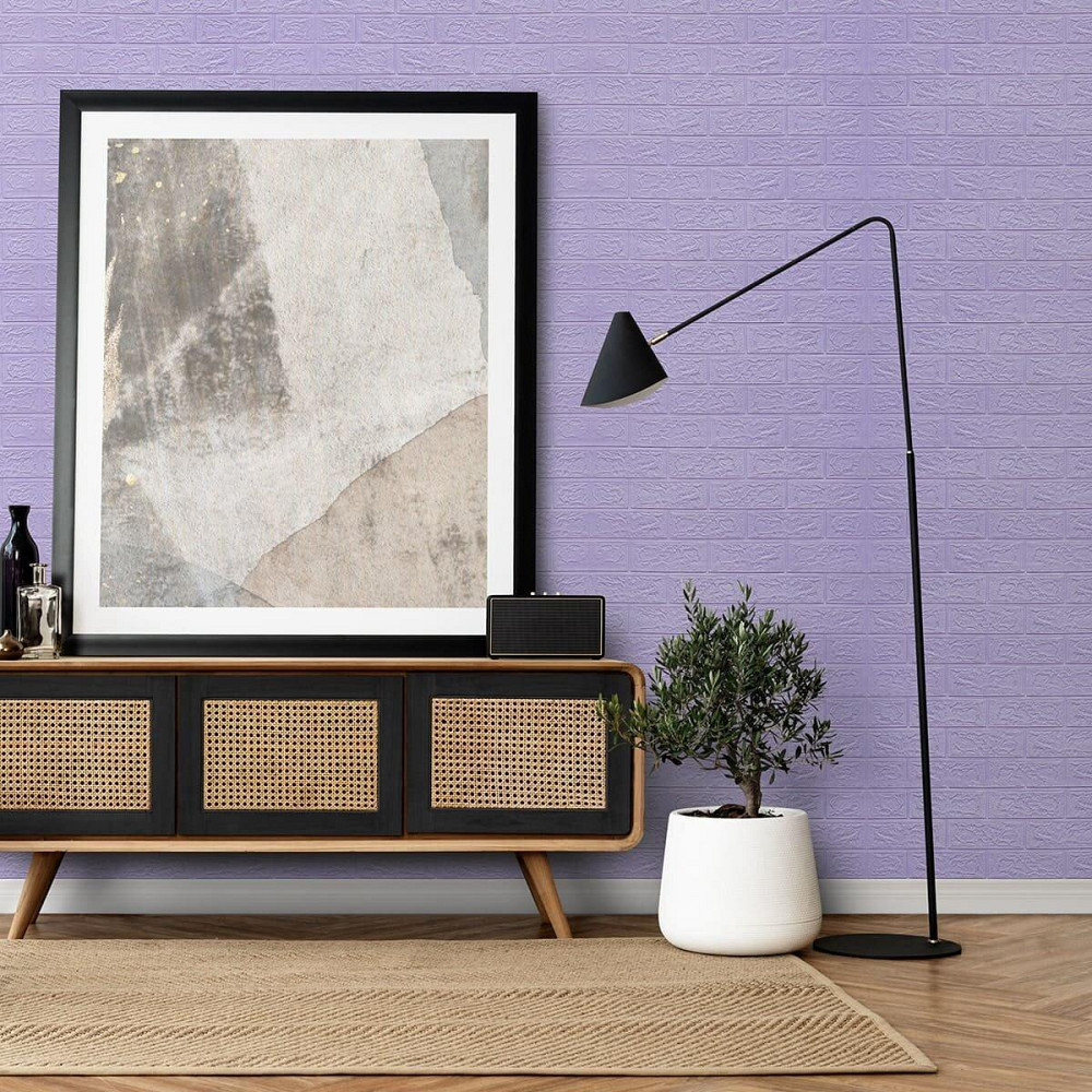 Самоклеющаяся 3D панель 3080х700х3мм Светло-фиолетовый кирпич SW-00001758 Днепр - изображение 6