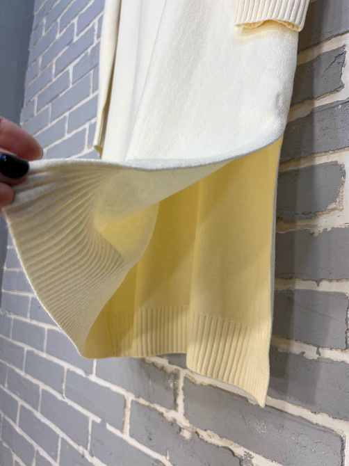 Сукня жіноча Accorddream 2858 светр довга оверсайз комір стійка розріз one size, молочний, one size Київ - фото 13