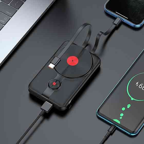 Зовнішній акумулятор HOCO J92 Path 22.5W fully compatible magnetic cable power bank(10000mAh) Black Киев