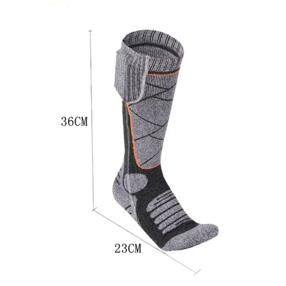 Високі шкарпетки з підігрівом та блоком живлення на 2200mAh (Сірі з ромбиками) Вінниця