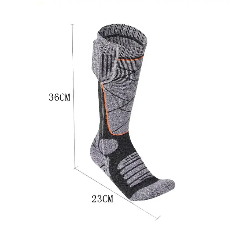 Высокие носки с подогревом и блоком питания на 2200mAh (Серые с ромбиками) Винница - изображение 5