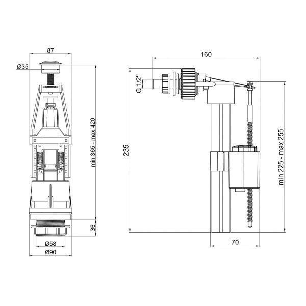 Арматура для бачка с клапаном боковой подачи PolMark PM 43 AY 30 02 Харьков - изображение 2