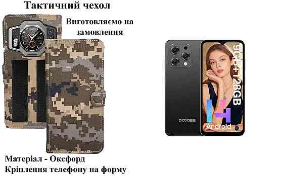 Тактический чехол для Cubot P90, крепится к снаряжению на липучке Киев