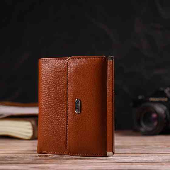 Зручний гаманець для жінок середнього розміру з натуральної шкіри CANPELLINI 21811 Коричневий Київ