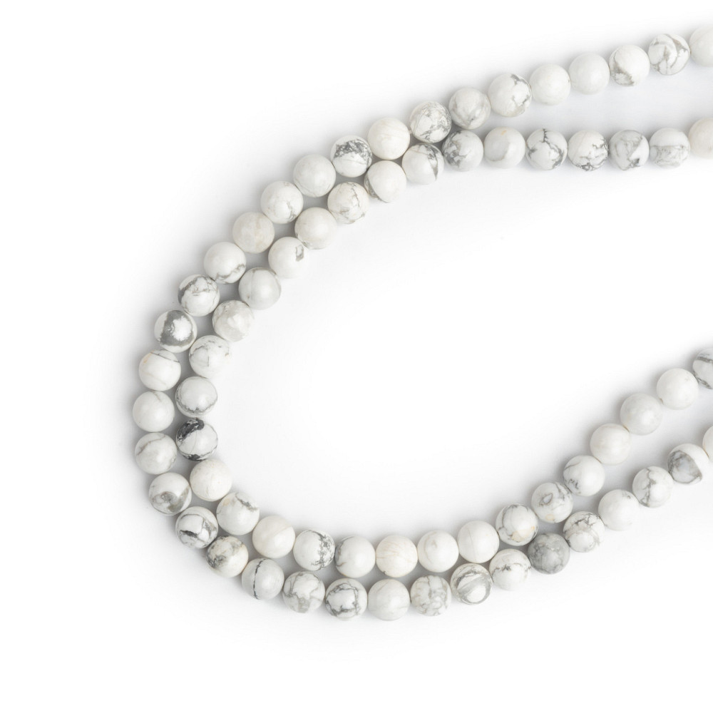 Хавлит натуральный камень для браслетов и подвесок бусины для рукоделия на нитке 39-41 см диаметр 8 мм Каменец-Подольский - изображение 3