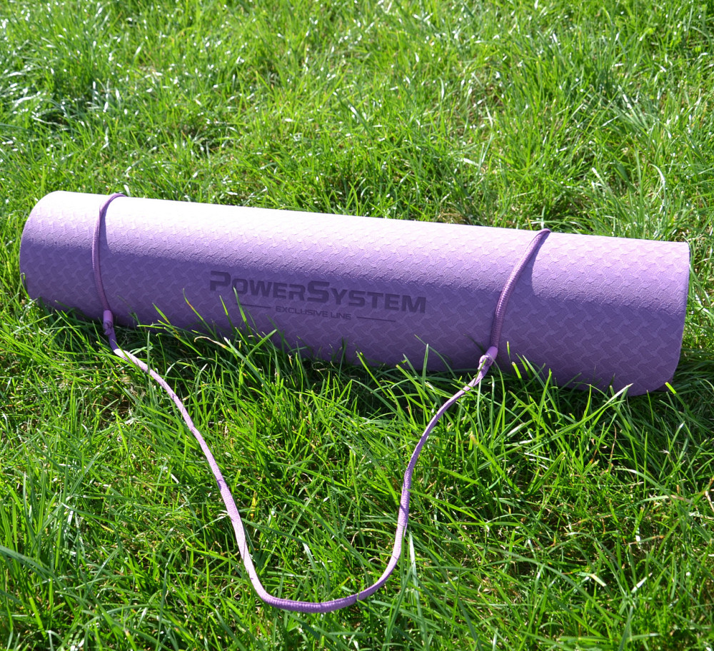 Килимок для йоги та фітнесу Power System PS-4060 TPE Yoga Mat Premium Purple (183х61х0.6) Київ - фото 3