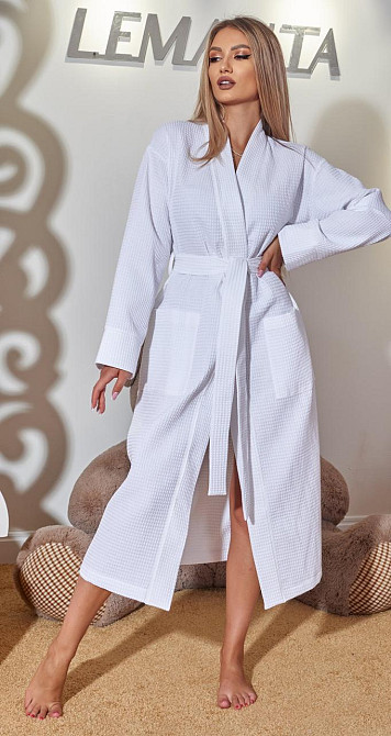 Хлопковый вафельный халат (42-44) Киев - изображение 2