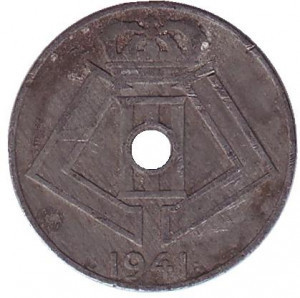 5 сантимів. 1941 рік, Бельгія. (Belgie-Belgique) Полтава - фото 1