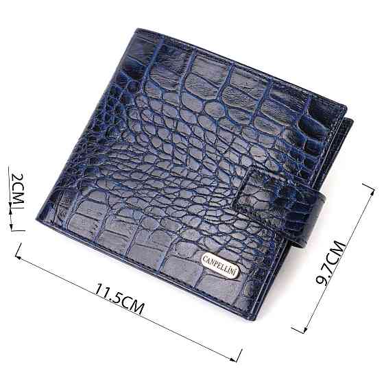 Мужской стильный кошелек горизонтального формата из натуральной кожи с тиснением под крокодила CANPELLINI Киев