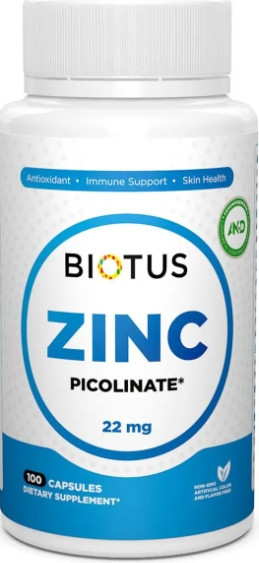 Цинк піколінат Biotus Zinc Picolinate 22 мг 100 капс Київ - фото 1