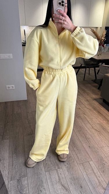 Жіночий повсякденний теплий комбінезон із флісу Лимонний Одеса - фото 7