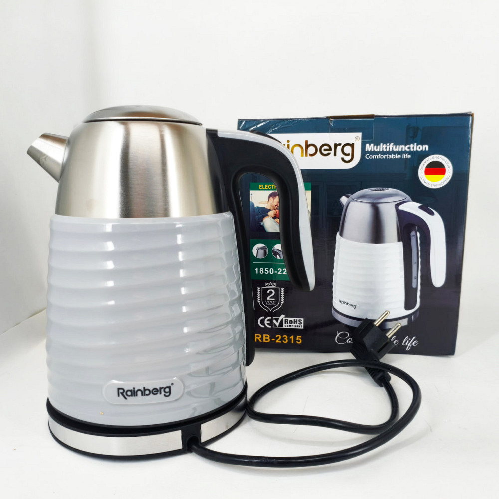Електричний чайник з функцією автовідключення Rainberg RB-2315 1.8л 2200Вт, Чайник красивий електричний HD-21 Львів - фото 7