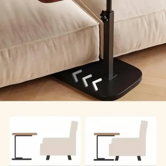 Прикроватный столик с деревянной столешницей и подставкой под планшет 28×45×60 см Коломия