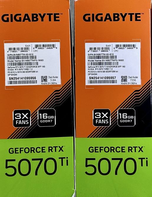 GIGABYTE GeForce RTX 5070 Ti WINDFORCE Sff 16G 2шт. NEW! Харків - фото 6