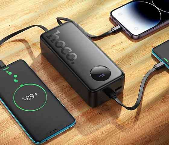 Зі швидкою зарядкою та вбудованими кабелями 30000mAh HOCO J132B є ОПТ Киев