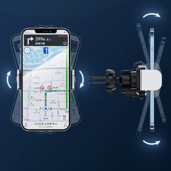 Держатель для телефона,автомобильный с беспроводной зарядкой 5W в машину с поворотом на 360 градусов,чёрный Каменец-Подольский