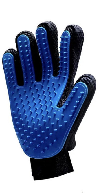 Перчатка расческа для животных, расческа для грумингу, голубая, на правую руку - размер 22*15см Киев - изображение 4