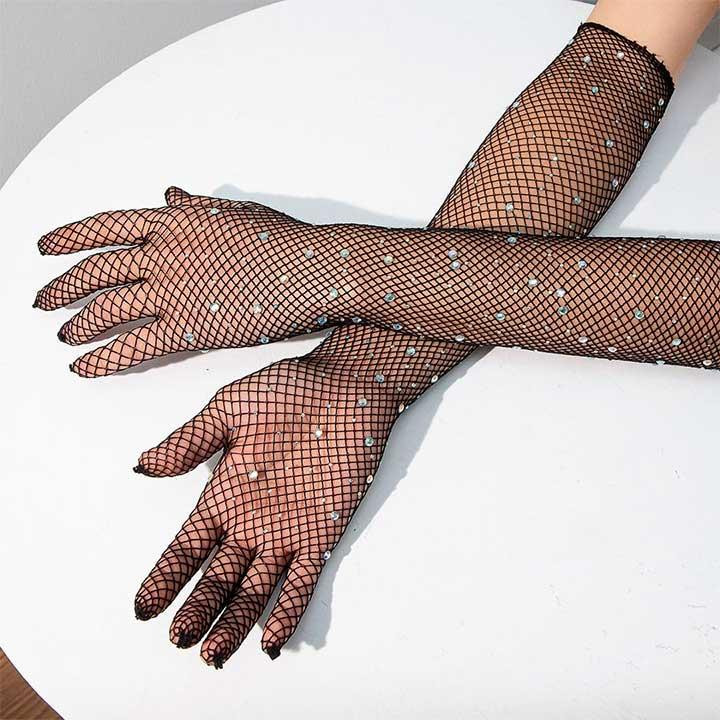 Сексуальные длинные перчатки со стразами - XS/S/M – Эротическое бельё Винница - изображение 8