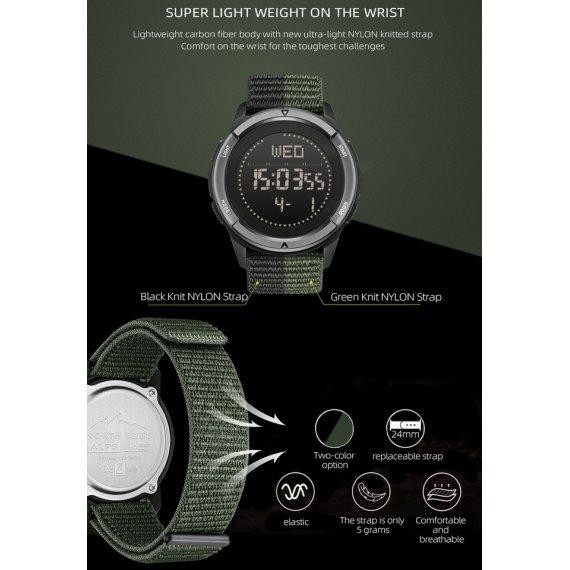 Чоловічий наручний тактичний годинник North Edge Alps з компасом (Зелений) Київ - фото 10