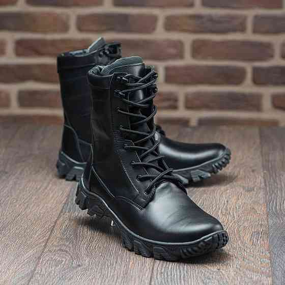 Тактичні берці чорного кольору, шкіряні, прошиті Харків