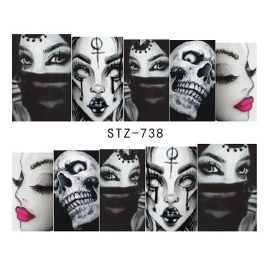 Наклейки на нігті для свята Хелловін 54 на 63 мм різнобарвний Київ - фото 1