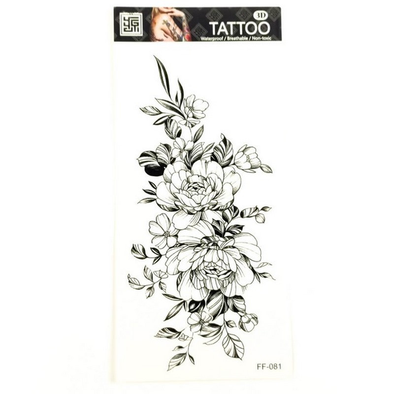 Временная тату «Цветы» FF-081 размер 19 х 9 см Винница - изображение 1