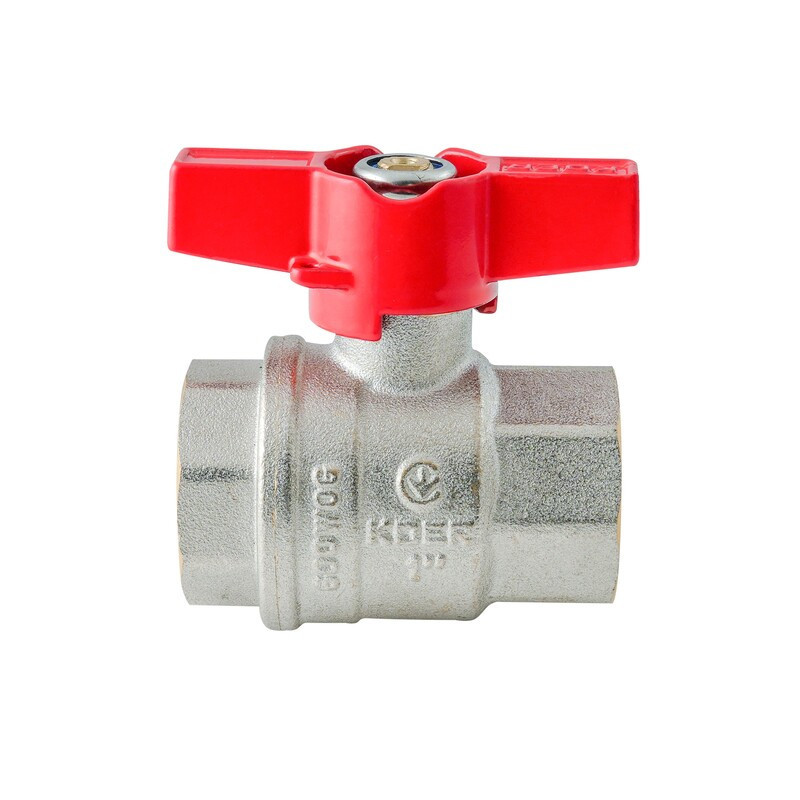 Кран кульовий ГГМ Koer Extreme KE.217-25 - 1" FF ручка "метелик" червона (KR5758) Київ - фото 3