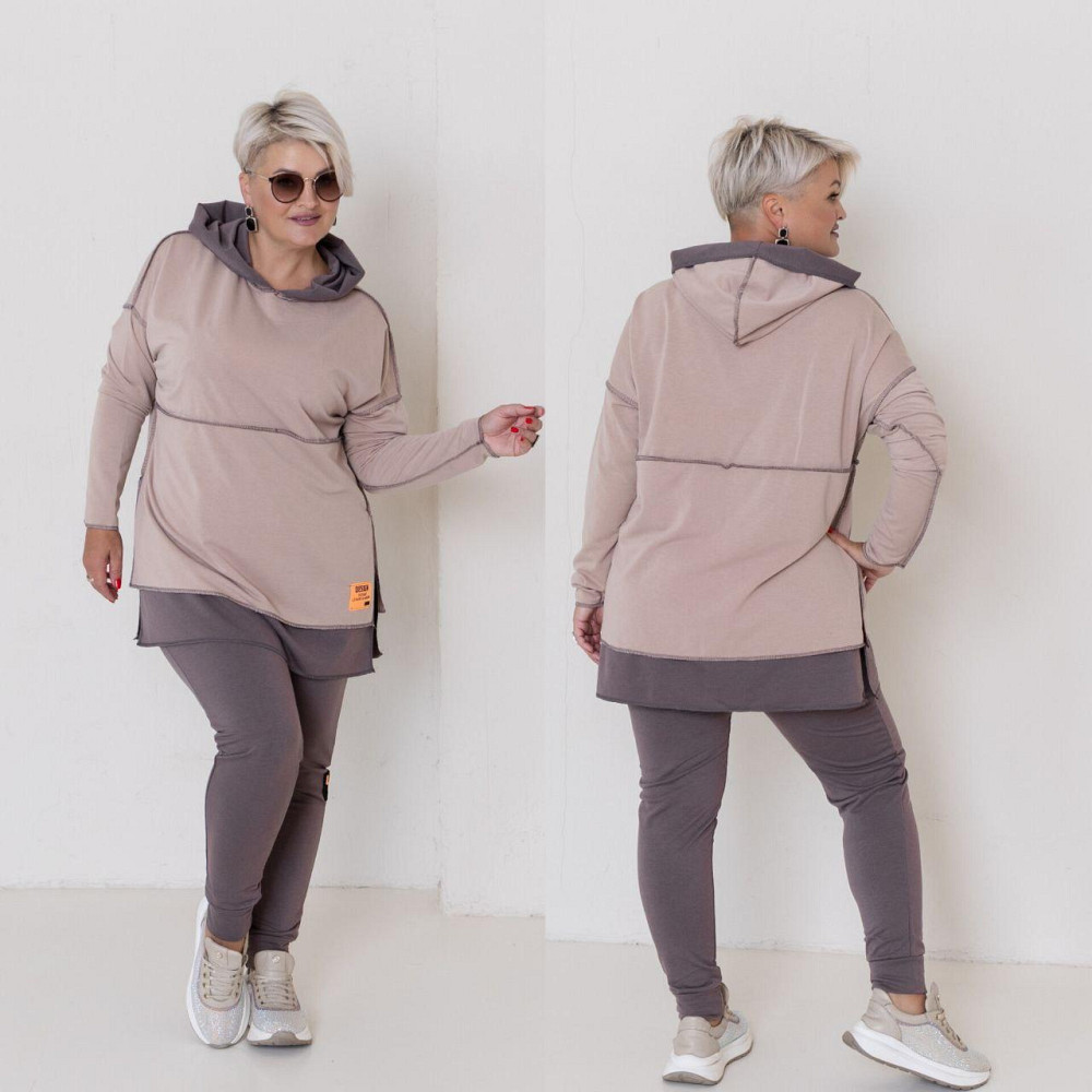 Женский прогулочный костюм двунитка Шоколад, 60/64 Одесса - изображение 1